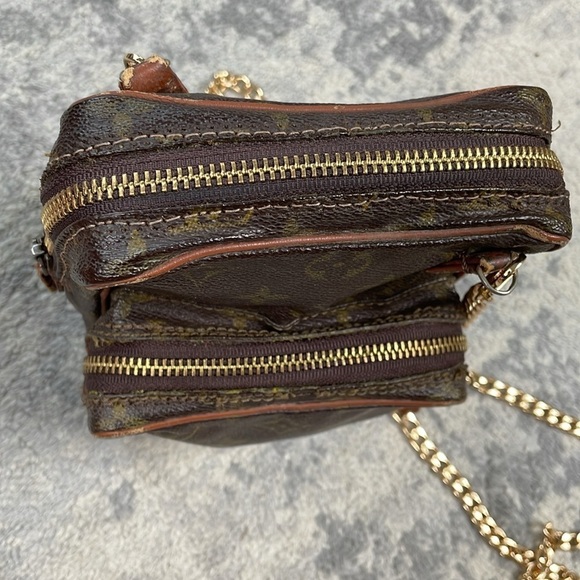 Louis Vuitton Monogram Mini Amazon Bag Crossbody Detachable Chain Strap Two Zip - Picture 7 of 17
